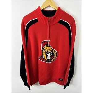 Ottawa‎ Senators Long Sleeve Knit Sweater Size L NHL Hockey